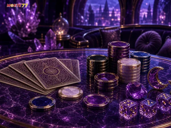 Gambar 1 Live Casino Monte77 dengan dealer langsung di meja permainan