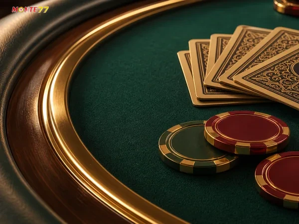 Gambar 3 Gambar meja dan perlengkapan permainan Live Casino Monte77